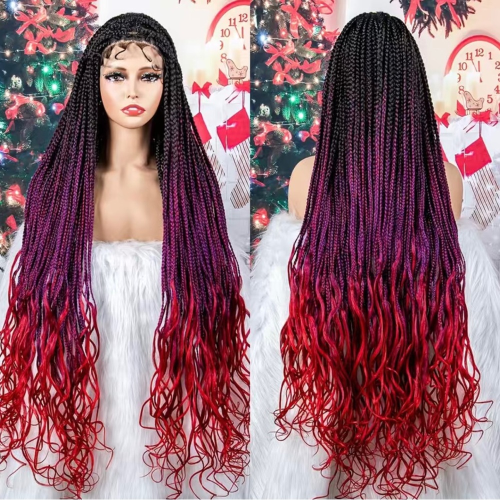 9x6 Ombré Box Braids Lace with Curly Ends
